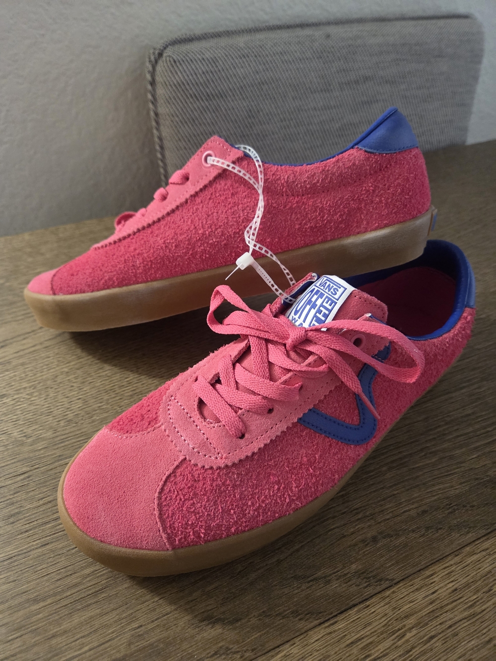 Vans Pink Suede & Terrycloth Low-Top Sneakers
